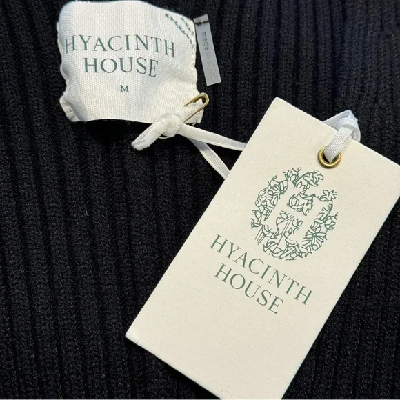 Hyacinth House NEW Black Brigid Knit Long Sleeve Midi Sweater Dress Size M - Picture 8 of 8